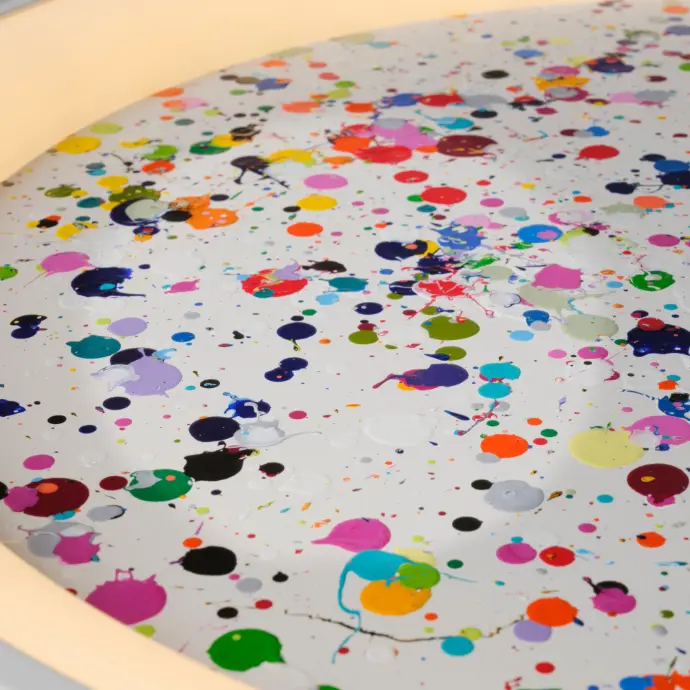 happy #2 arqontanporin luminaire d'art, acrulique tache de peinture peps couleurs